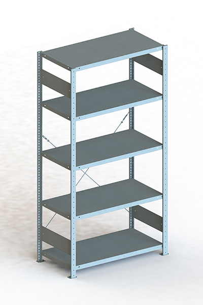 META Grundregal CLIP 100 S3 Längsriegel 2000x1000x500 5 Böden, vzk, zerlegt Produktbild img1 L