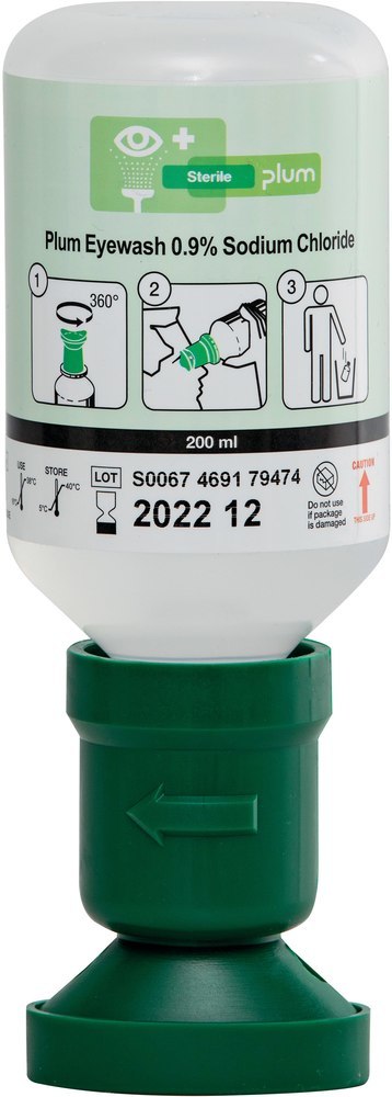 PLUM Augenspülflasche, mit 200 ml 0,9 %iger Kochsalzlösung (Natriumchlorid) Produktbild img2 L