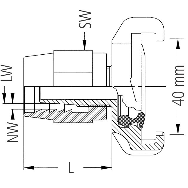 GEKA® plus-Gewindestück XK, IG, mit Schlauchfassung Produktbild img7 L