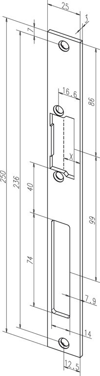 effeff Türrahm.-Elektro-Türöffner 118.13, mit Flachschließblech, 10-24V Produktbild img2 L