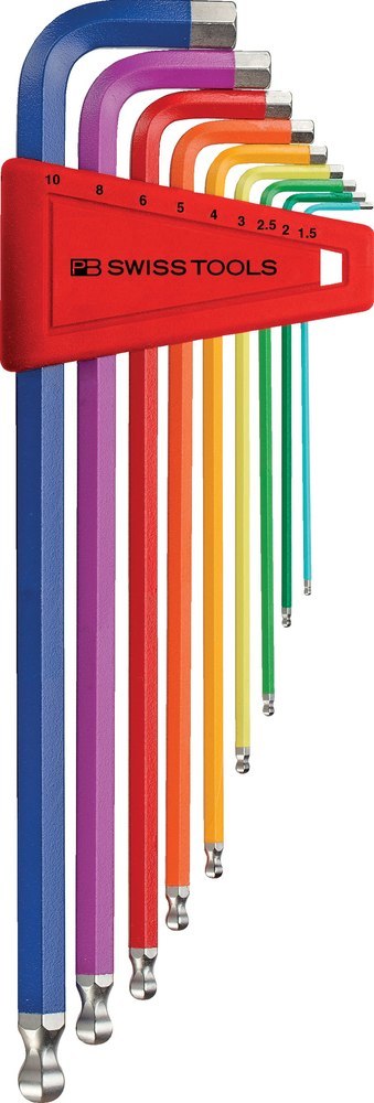 RAINBOW Winkelschraubendreher-Satz bunt mit Kugelkopf 7-teilig 1,5-10mm Produktbild img1 L