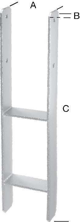 hadra H-Pfostenträger zum Einbetonieren, feuerverzinkt, Materialstärke 5,0 mm Produktbild img1 L