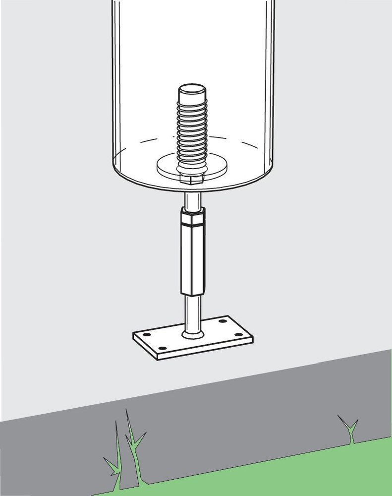 SIMPSON Strong-Tie Pfostenhalter, mit Gewindedorn, höhenverstellbar, feuerverzinkt, PCNB 40G-R Produktbild img1 L