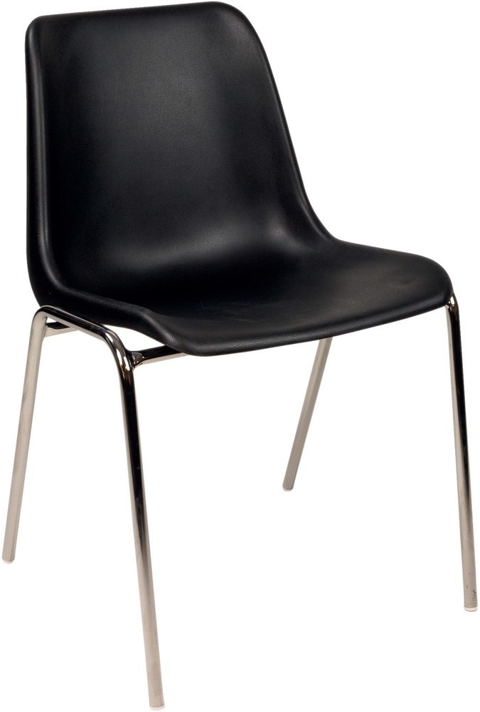BMV Büromöbel Kunststoffschalenstuhl 4 Stück demontierte Schwarz Gestell verchromt Produktbild img1 L