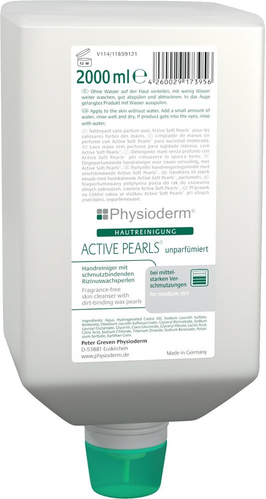 Physioderm ACTIVE PEARLS® Handreiniger unparfümiert, seifen-/reibemittelfrei 2L Variofl. Produktbild img1 L