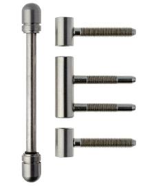 ELLEN Design-Türband Rundkopf, 3tlg. komplett Typ 343, mit Nb, vernickelt matt, Rollen ø 15mm, TG 60kg Produktbild