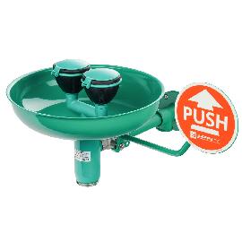 B-SAFETY professional safety solutions Augendusche mit Auffangbecken aus Kunststoff, grün, Wandmontage, BR 300085, DVGW Produktbild