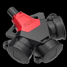 PCE 3-Wegekupplung Taurus2 Gummi mit Deckelband IP54 rot Produktbild