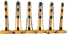 TEMKA Kettenpfosten - Set, g/s 6 Pfosten + 5xKette Produktbild