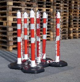 TEMKA Kettenpfosten - Set, r/w 6 Pfosten + 5xKette STRECKE Produktbild