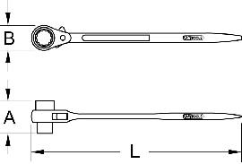 KSTOOLS® Gerüstbauschlüssel, umschaltbar, 19x22mm Produktbild