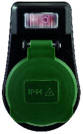 REV Adapter IP44 mit Schalter schwarz/grün Produktbild