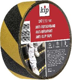 Kip Anti-Rutsch-Klebeband mit PVC-Träger und Aluminiumoxydbeschichtung gelb/schwarz Produktbild