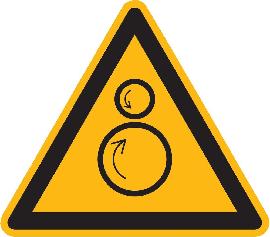 SafetyMarking Warnschild „Warnung vor gegenläufigen Rollen" Produktbild