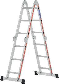 HYMER Vielzweckleiter, Alu, 4 x 4 Sprossen, Länge 4,59m Produktbild