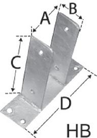 hadra HB-Pfostenträger zum Aufdübeln, feuerverzinkt Produktbild