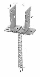 hadra Pfostenträger verstellbar tzn 71-131 Produktbild