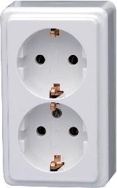 Kopp Schuko-Steckdose 2-fach arktis weiss AP Produktbild