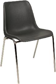 BMV Büromöbel Kunststoffschalenstuhl 4 Stück demontierte Anthrazit Gestell verchromt Produktbild