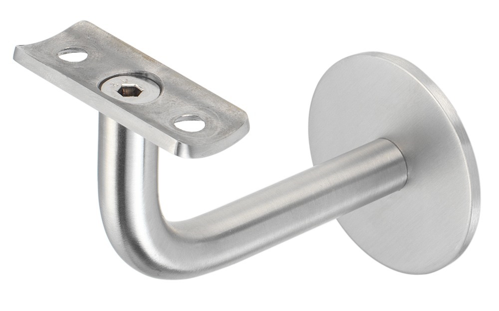 KWS GA-Handlaufstütze, 4570, mit gewölbter Auflage, Stahl, silber einbrennlackiert Produktbild img1 S