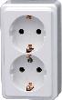 Kopp Schuko-Steckdose 2-fach arktis weiss AP Produktbild img1 S