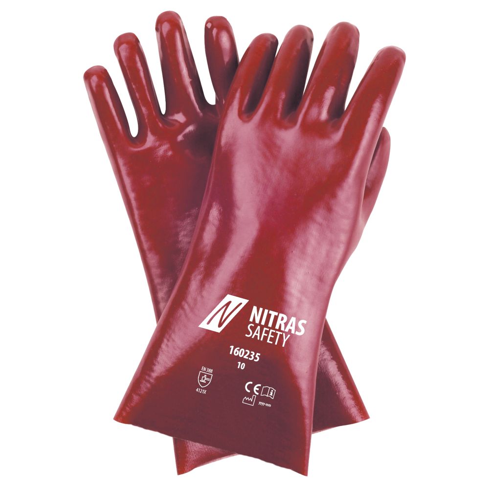 NITRAS PVC-Handschuhe, rot, EN 388 Produktbild img1 L