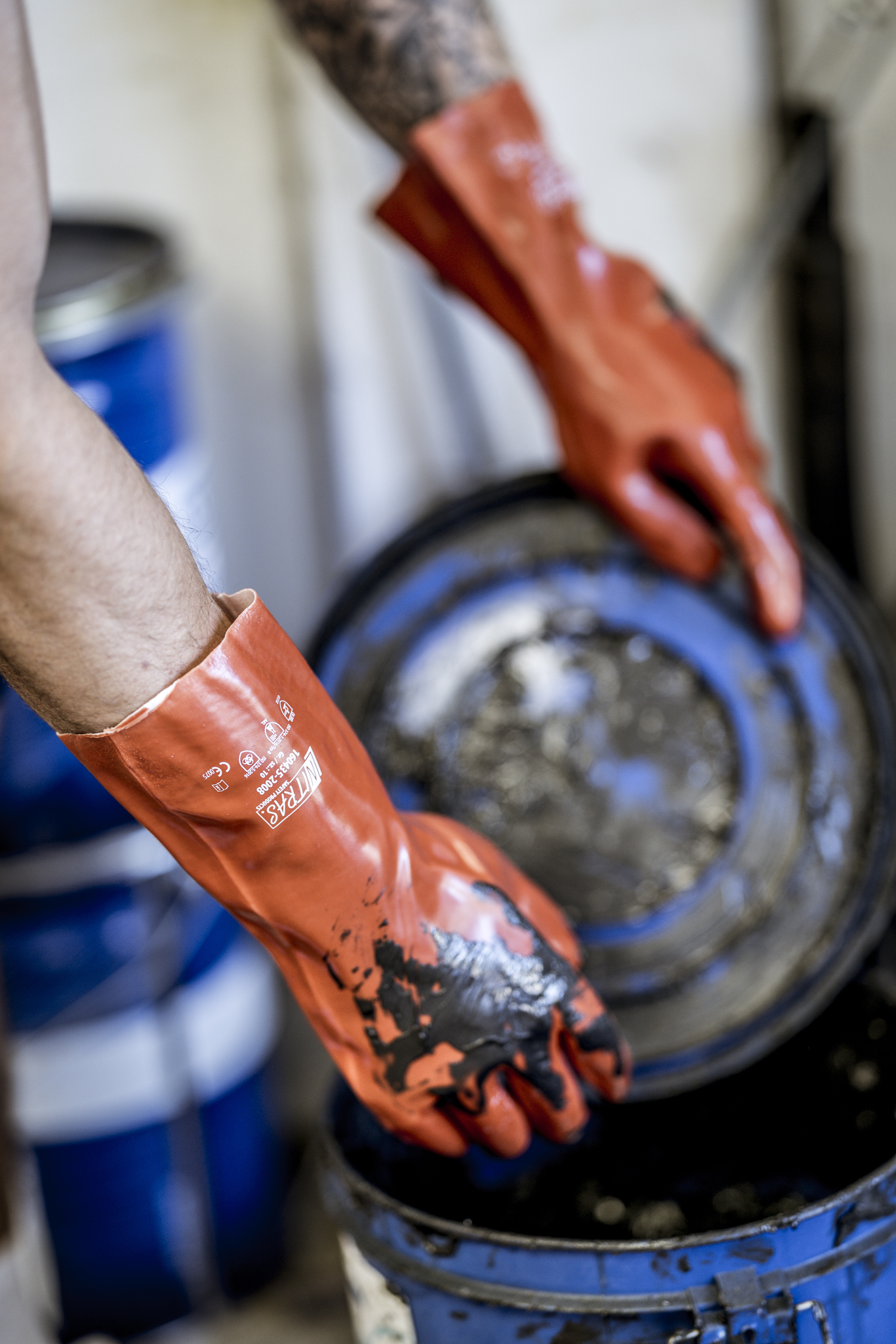 NITRAS Chemikalienschutzhandschuhe, rot, EN 388, EN ISO 374 Produktbild img2 L