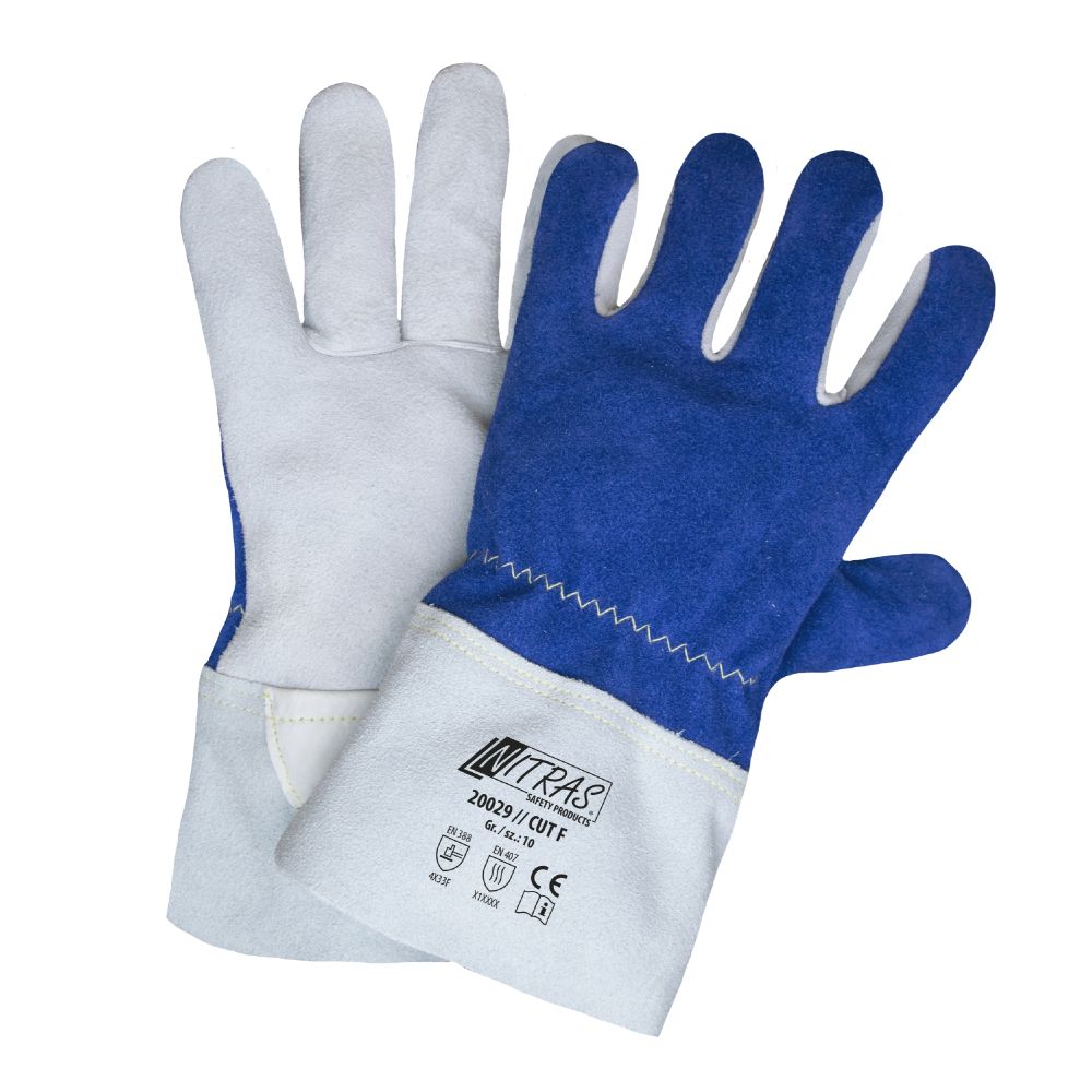 NITRAS CUT F, Schnittschutzhandschuhe, grau / blau, EN388, EN 407 Produktbild img1 L