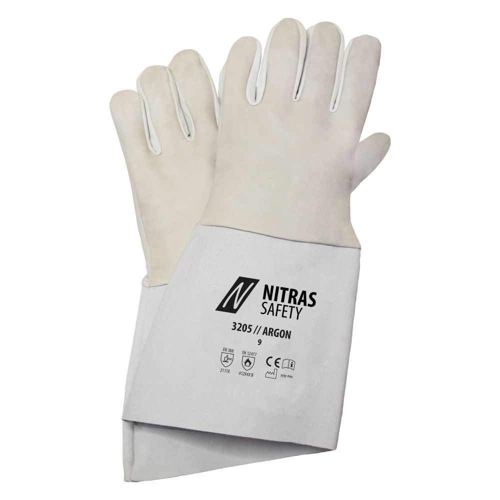 NITRAS ARGON, Schweißerhandschuhe, grau, EN 388, EN 12477 Produktbild img1 L