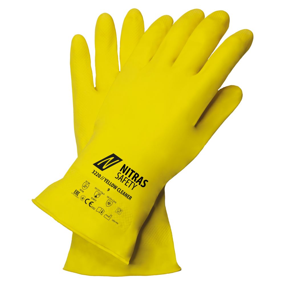 NITRAS YELLOW CLEANER, Chemikalienschutzhandschuhe, gelb, EN 388, EN ISO 374 Produktbild img1 L