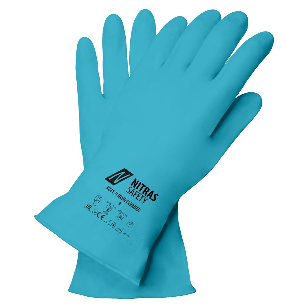 NITRAS BLUE CLEANER, Chemikalienhandschuhe, blau, EN 388, EN ISO 374 Produktbild img1 L