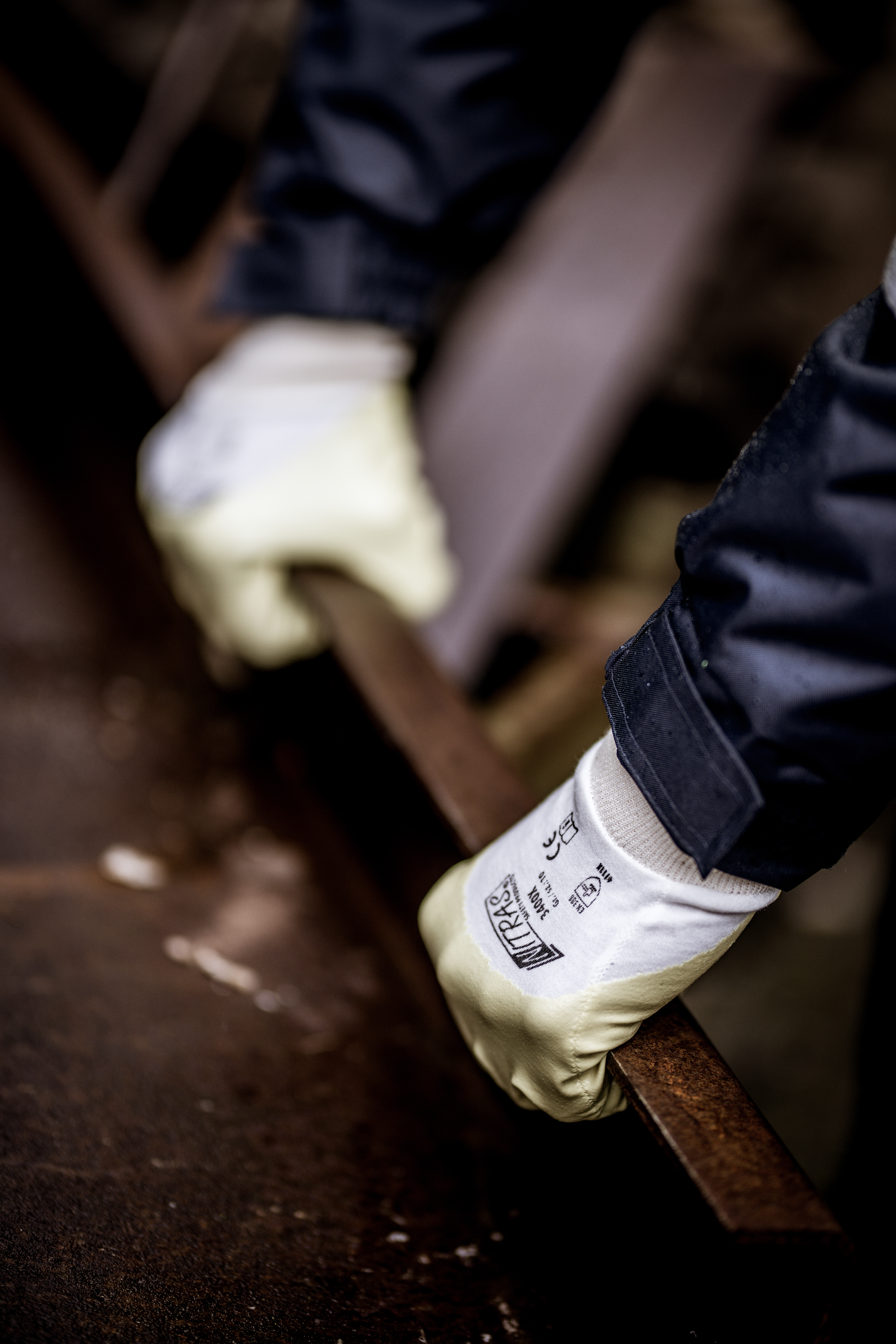 NITRAS Nitrilhandschuhe, gelb / weiß, EN 388, OEKO-TEX Produktbild img2 L