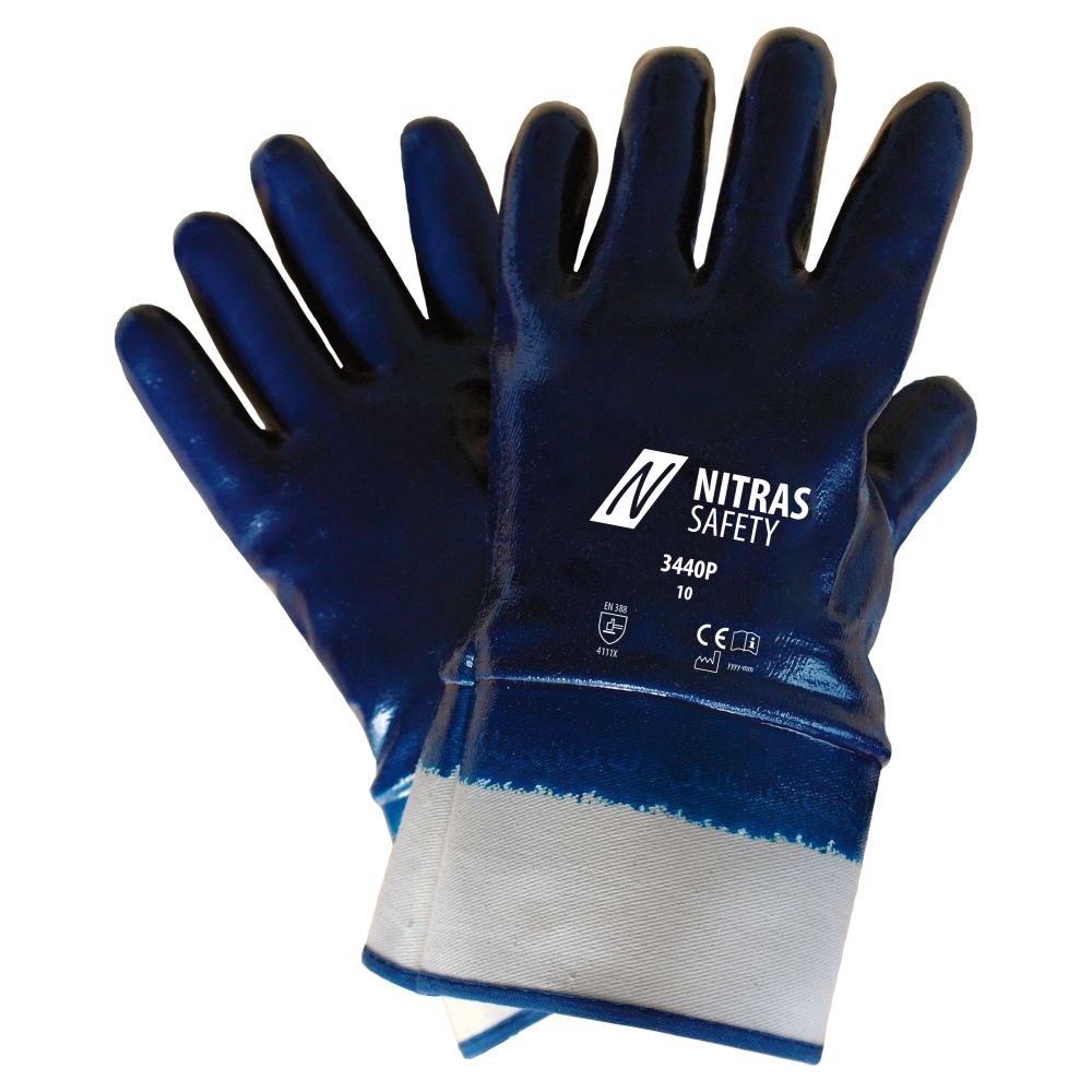 NITRAS Nitrilhandschuhe, weiß / blau, EN 388 Produktbild img1 L