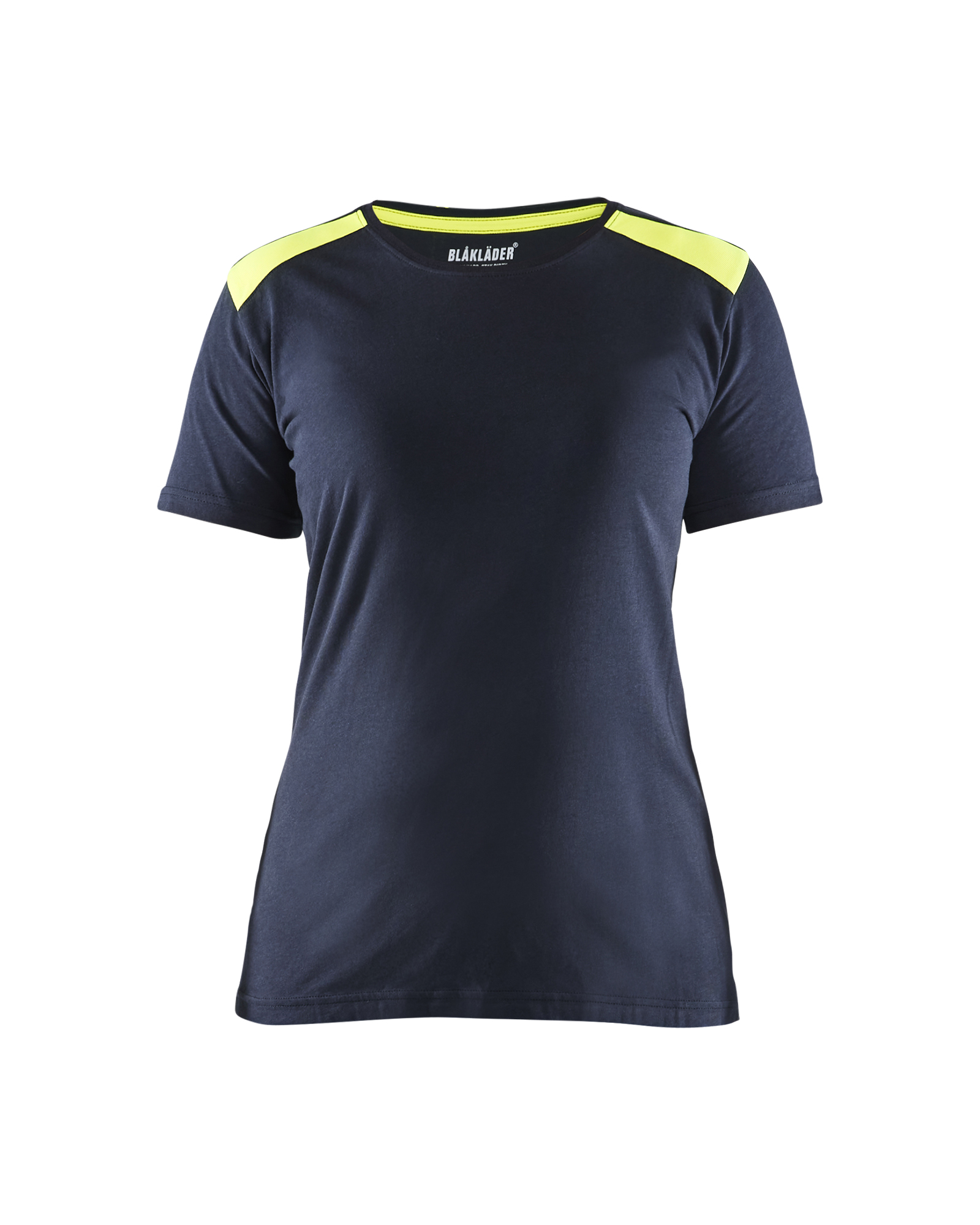 Blåkläder Damen T-ShirtDunkel Marineblau/High Vis Gelb Produktbild img1 L