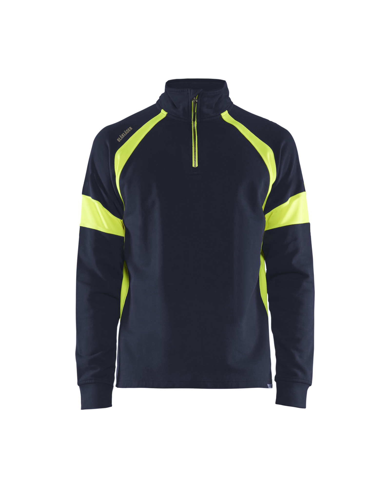 Blåkläder Sweatshirt mit High Vis Einsätzen Marineblau/ High Vis Gelb Produktbild img1 L