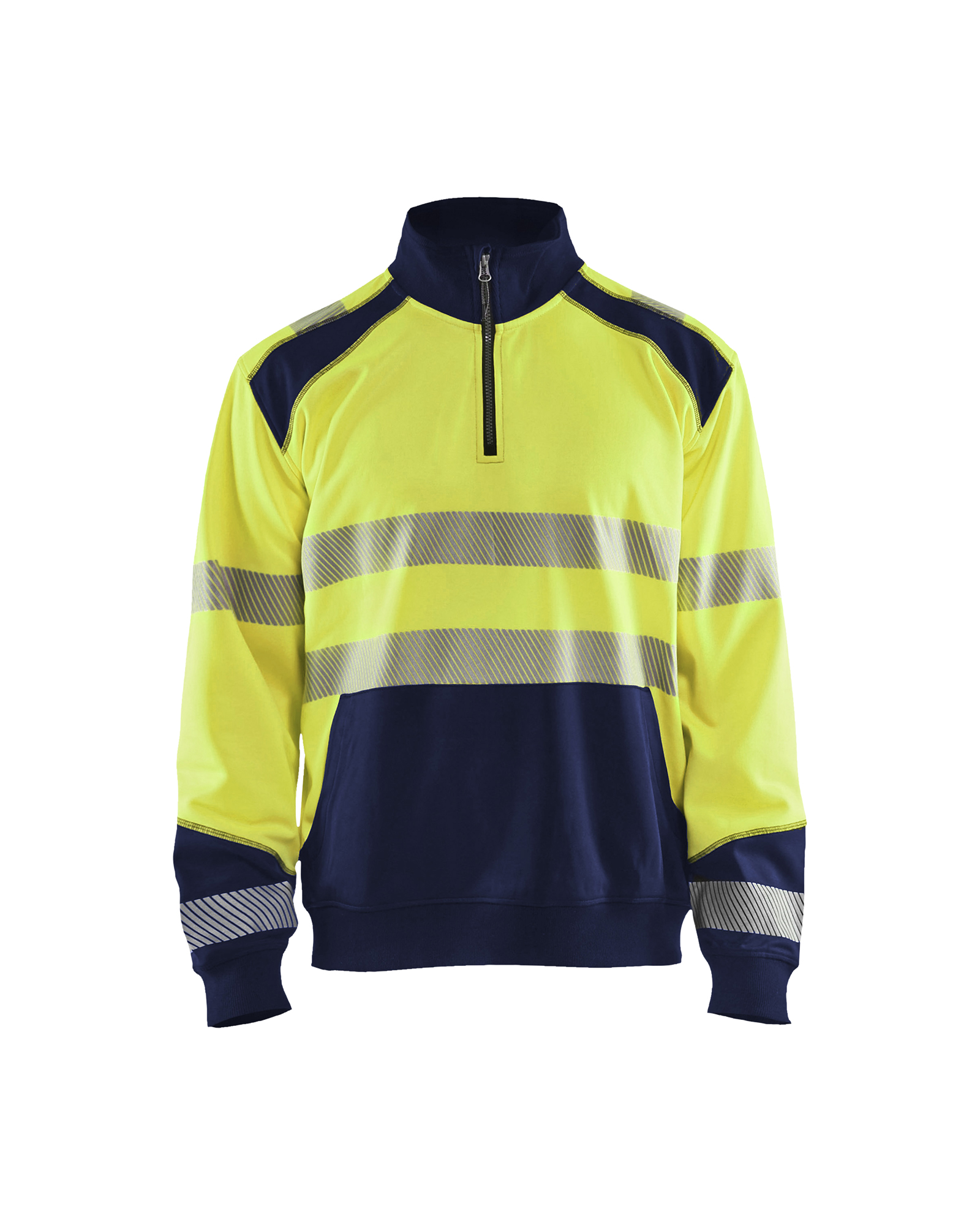 Blåkläder High Vis Sweatshirt Half-Zip High Vis Gelb/Marineblau Produktbild img1 L