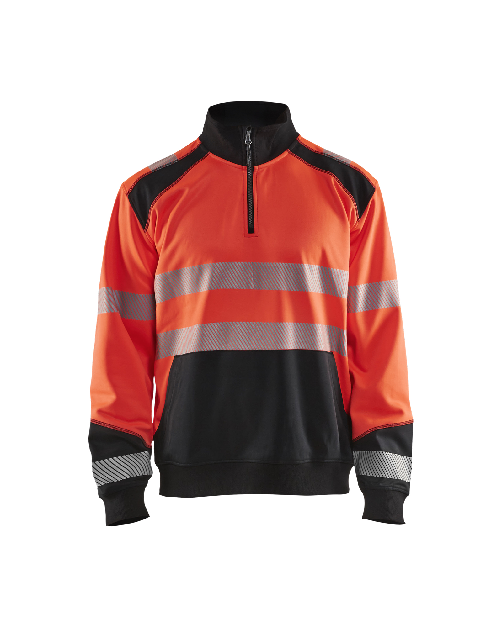 Blåkläder High Vis Sweatshirt Half-Zip High Vis Rot/Schwarz Produktbild img1 L