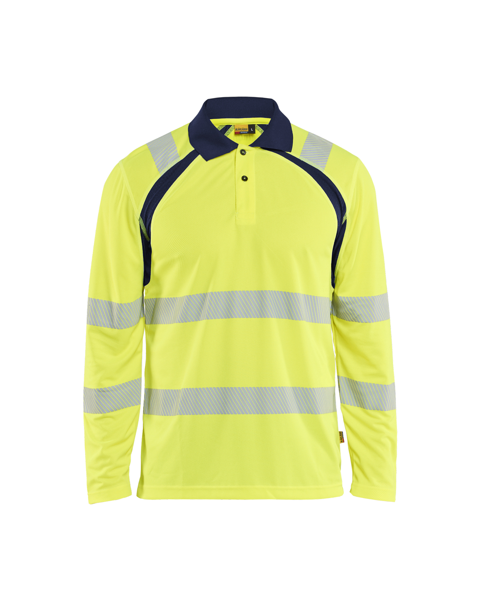 Blåkläder UV Poloshirt High Vis langarm High Vis Gelb/Marineblau Produktbild img1 L
