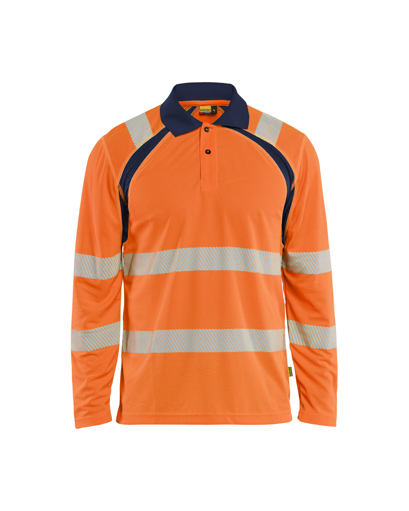 Blåkläder UV Poloshirt High Vis langarm High Vis Orange/Marineblau Produktbild img1 L