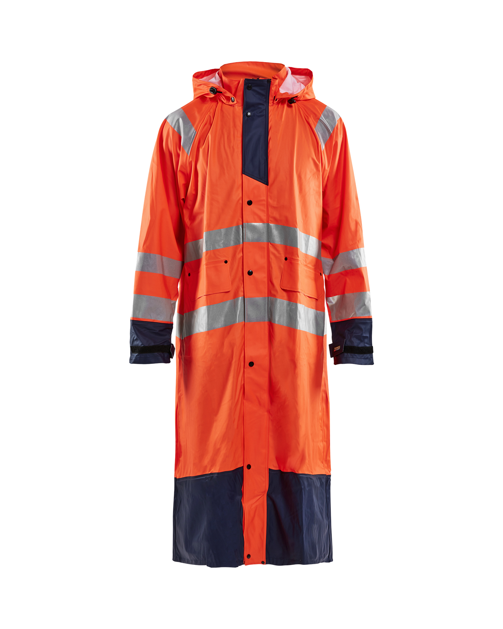 Blåkläder High Vis Regenmantel Level 1 High Vis Orange/Marineblau Produktbild img1 L