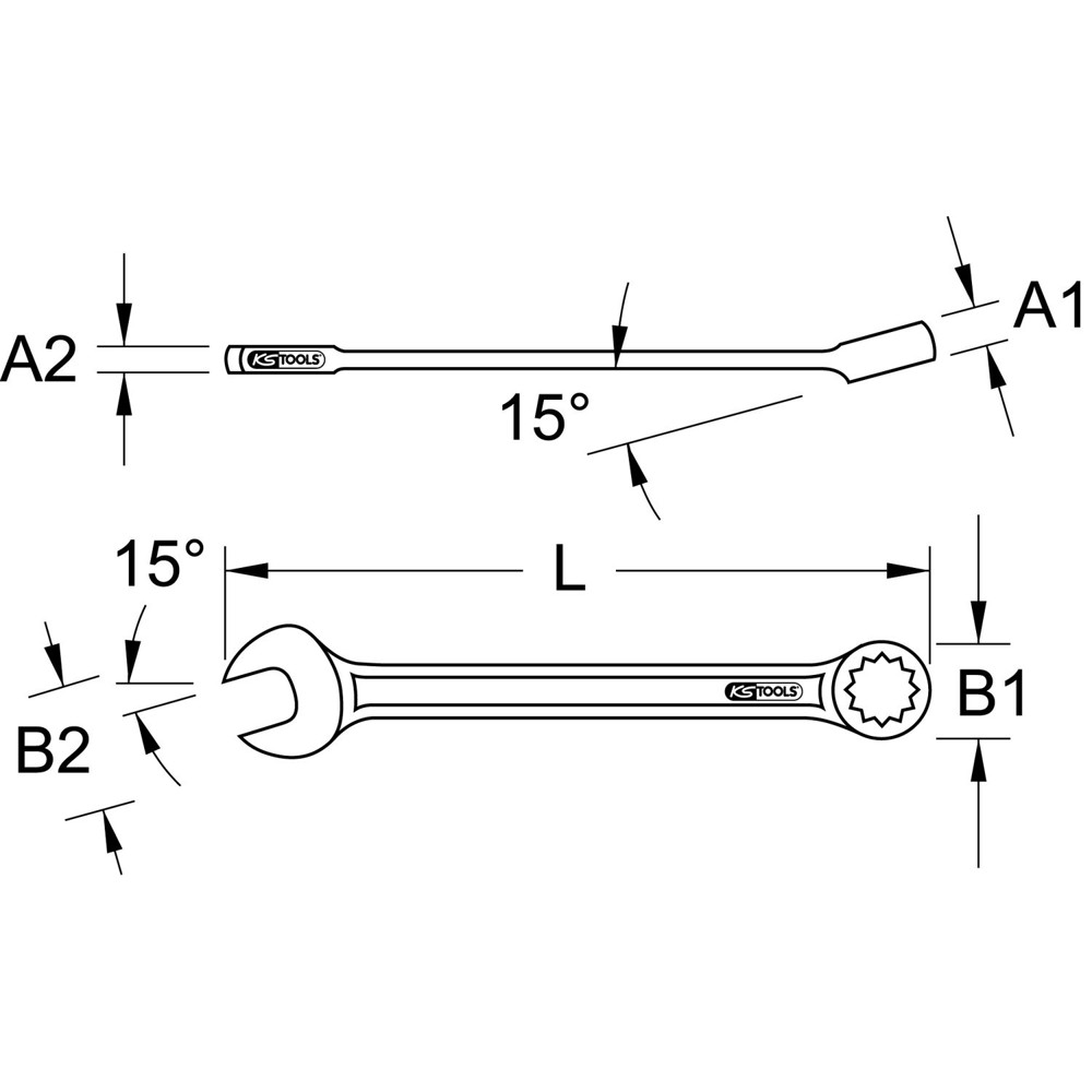 KS TOOLS CLASSIC Ringmaulschlüssel, abgewinkelt, metrisch Produktbild img2 L