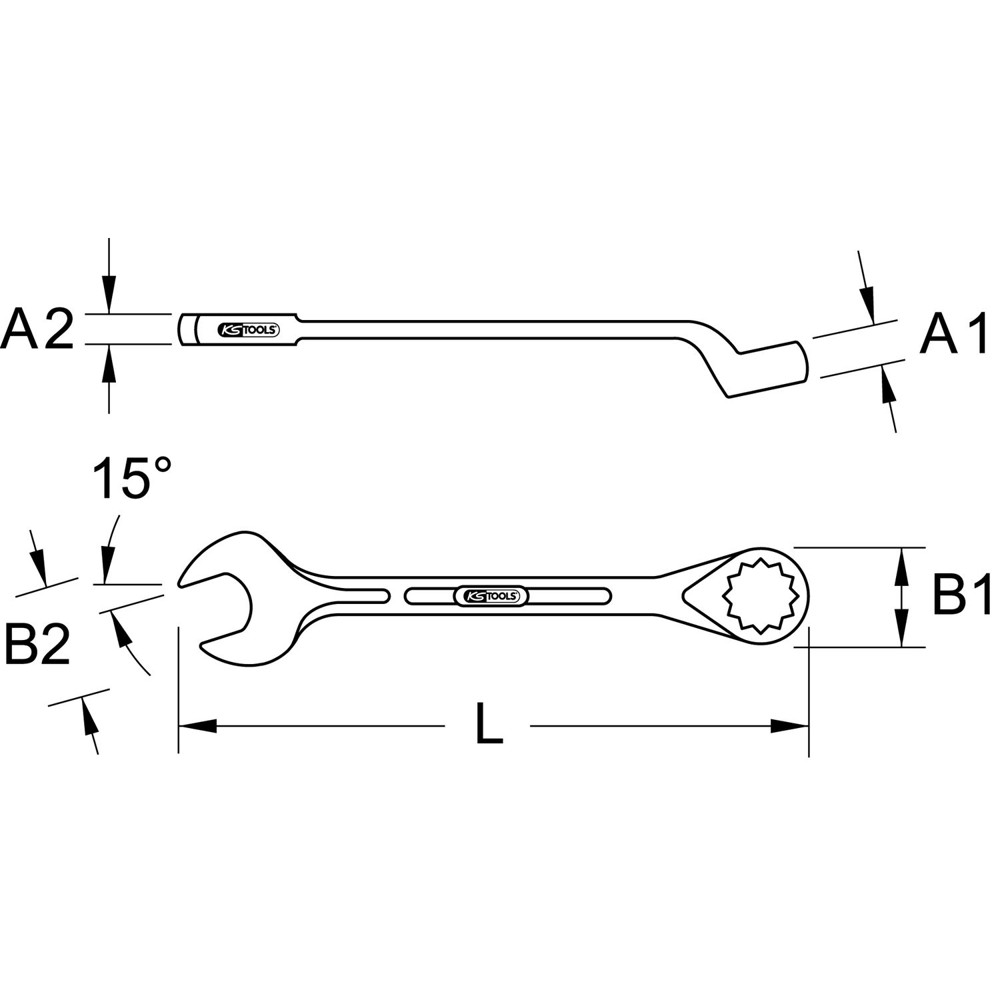 KS TOOLS CLASSIC Ringmaulschlüssel, gekröpft, metrisch Produktbild img1 L