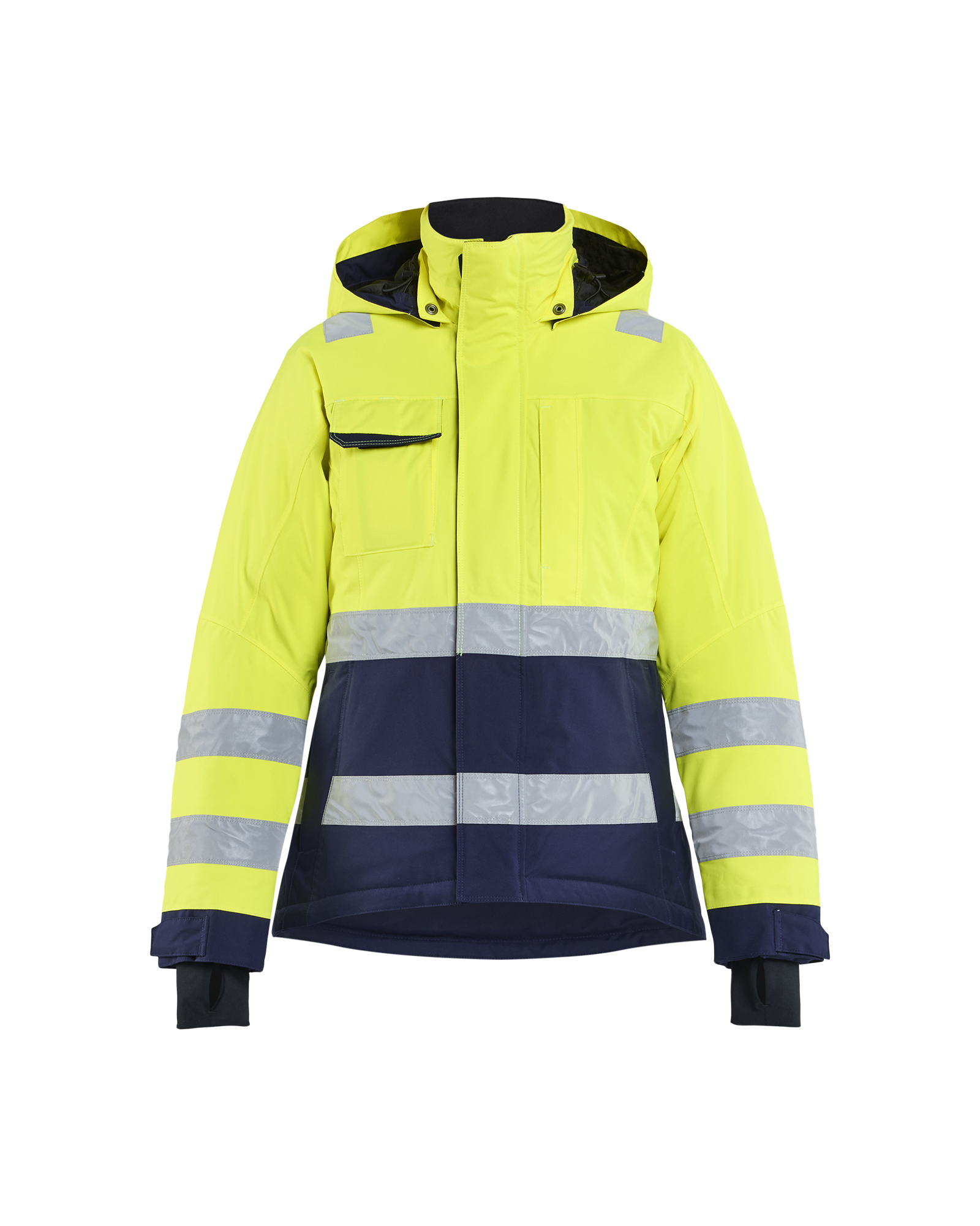 Blåkläder Damen High Vis Winterjacke High Vis Gelb/Marineblau Produktbild img1 L