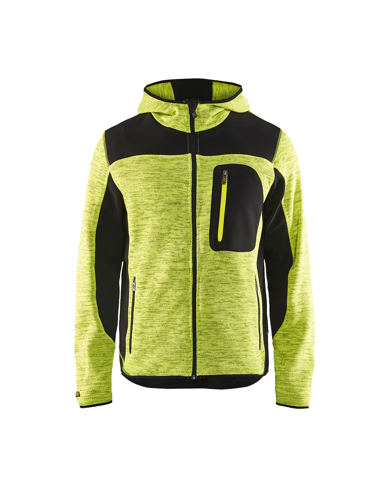 Blåkläder Strickjacke mit Softshell High Vis Gelb/Schwarz Produktbild img1 L