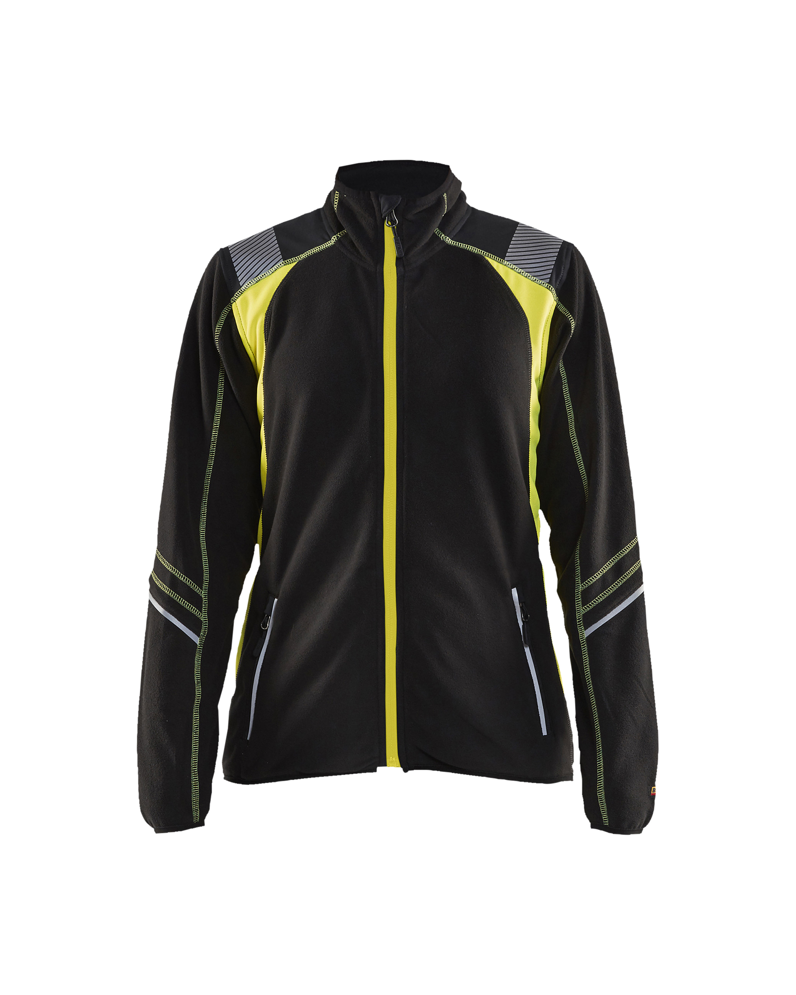 Blåkläder Damen Microfleece Jacke Schwarz/Gelb Produktbild img1 L