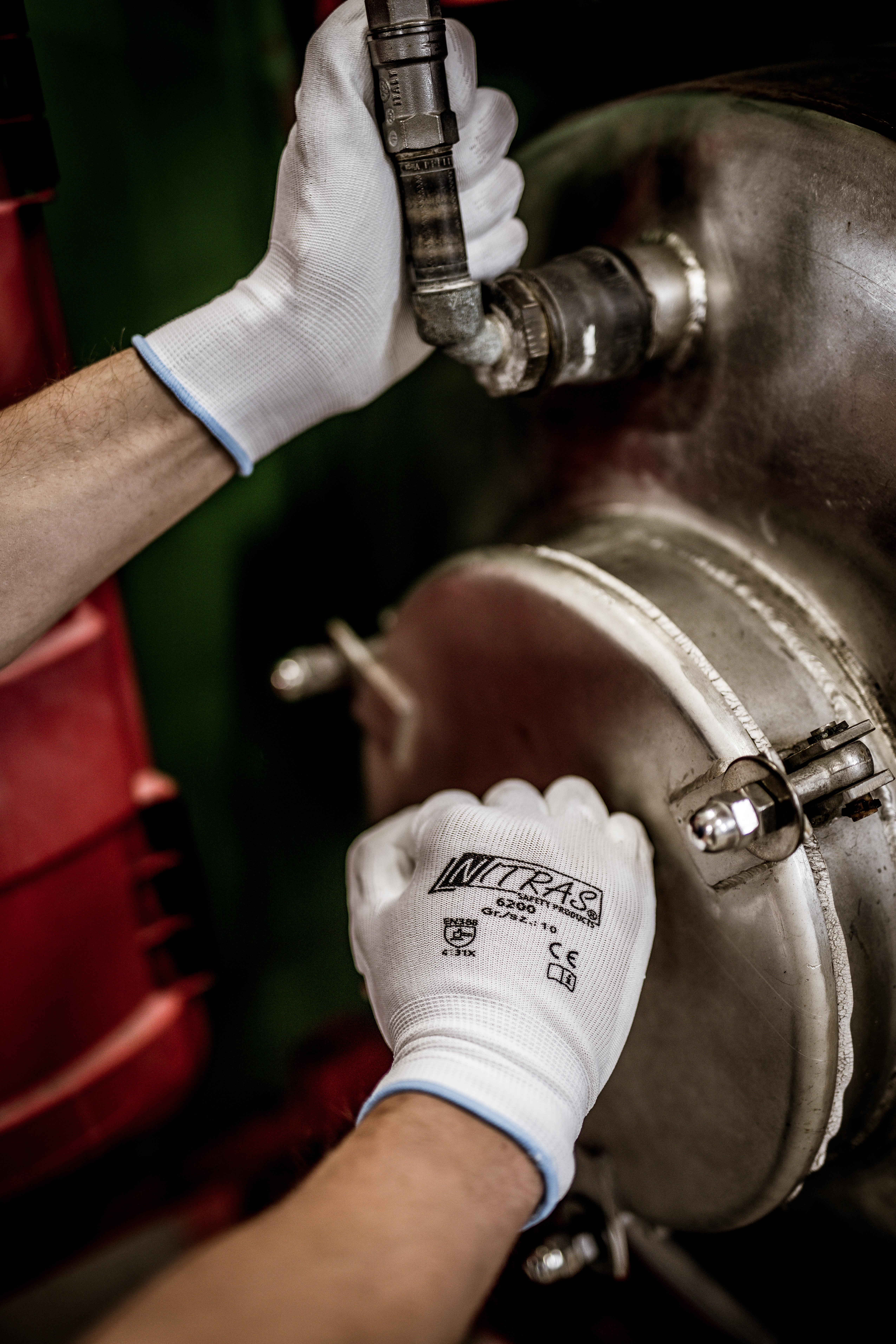 NITRAS Nylonhandschuhe, weiß, EN 388 Produktbild img2 L