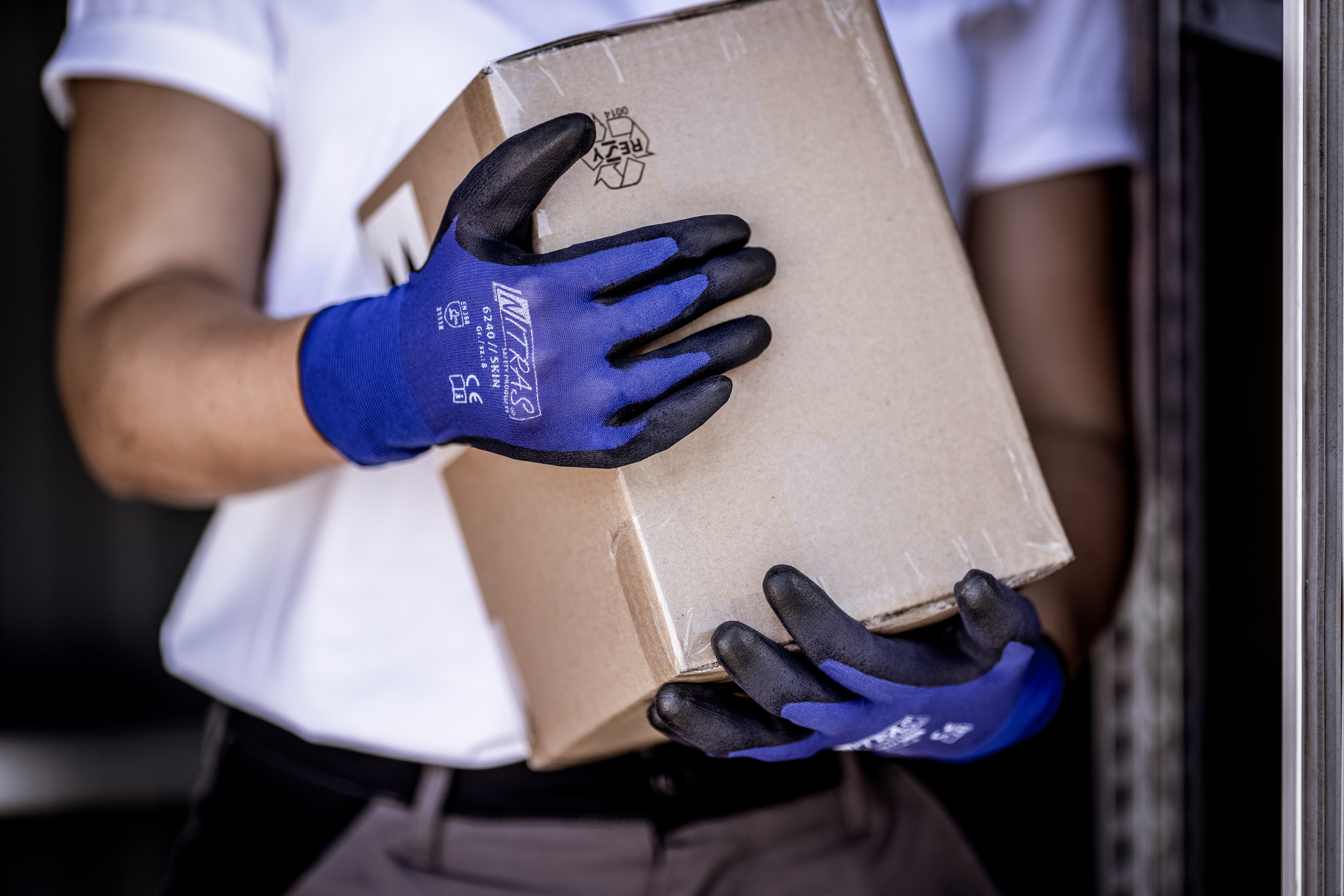 NITRAS SKIN, Nylonhandschuhe, blau / schwarz, EN 388 Produktbild img2 L