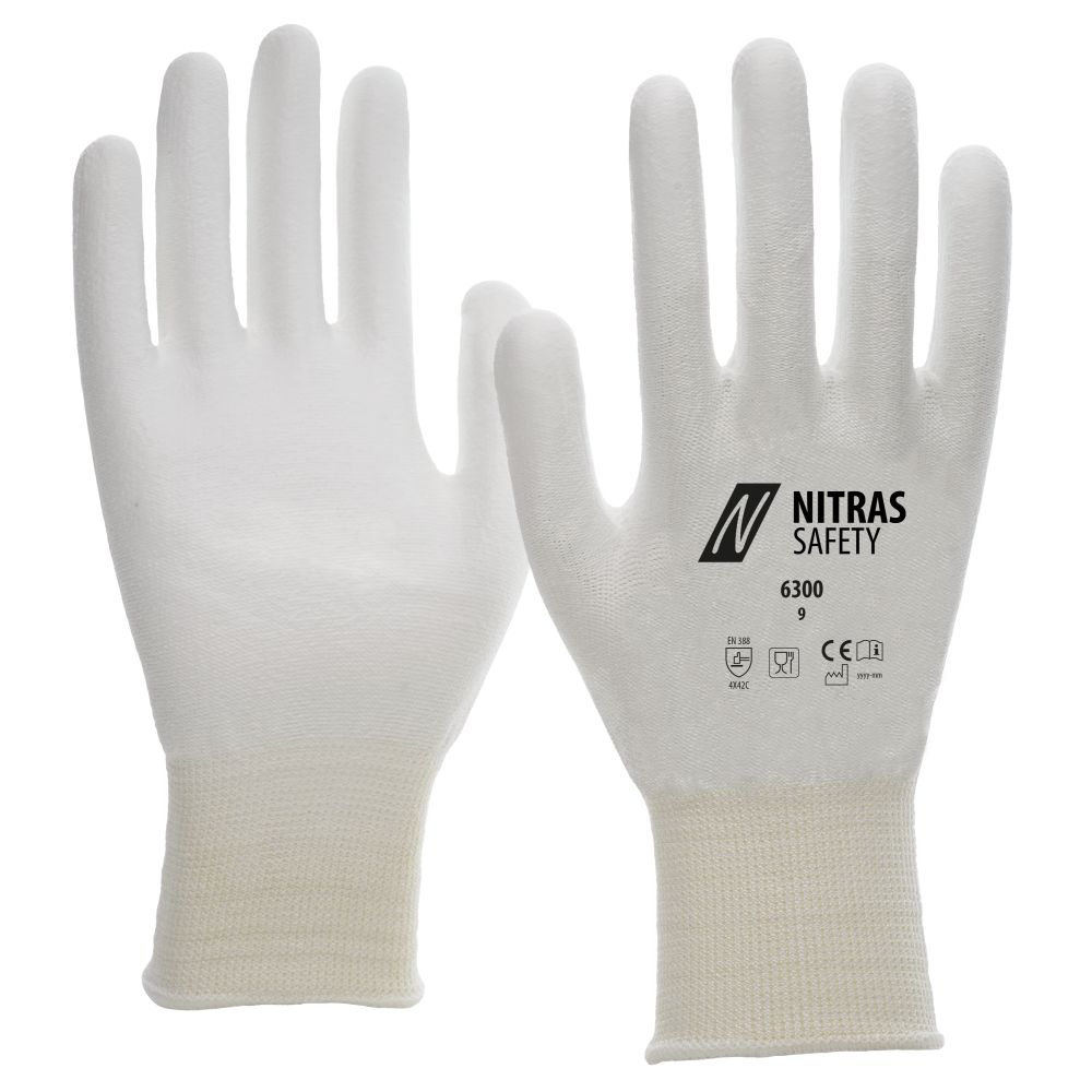 NITRAS Schnittschutzhandschuhe, weiß, EN 388 Produktbild img1 L