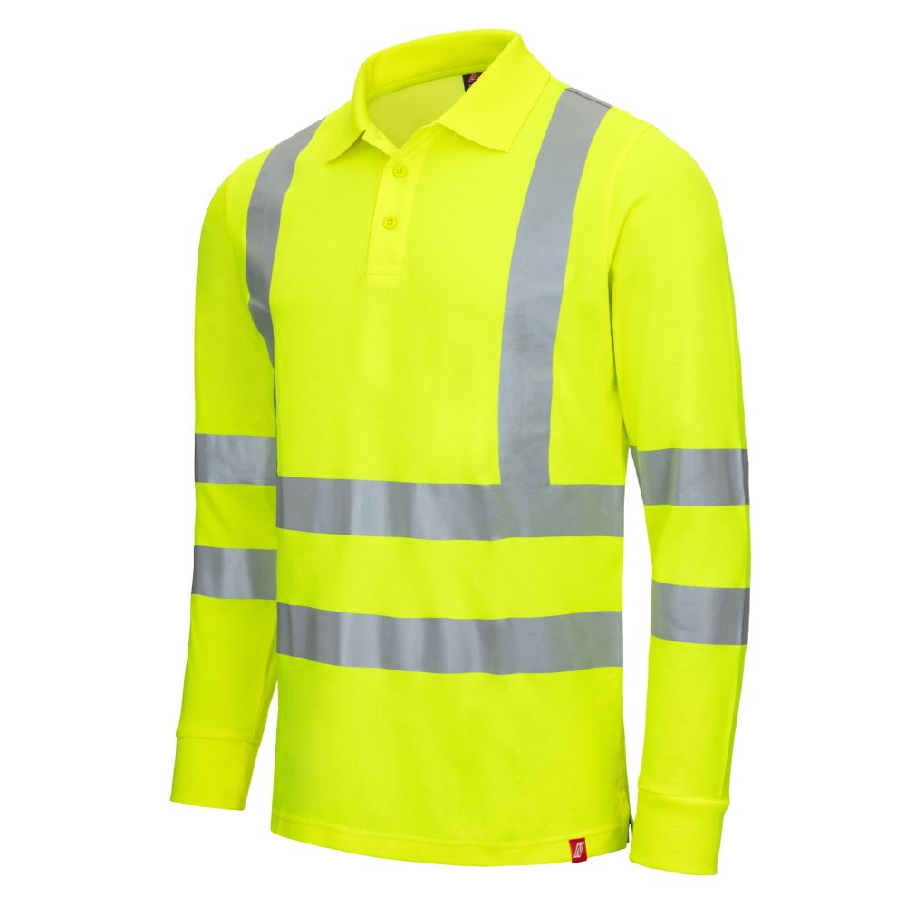 NITRAS MOTION TEX VIZ, Warn-Langarm-Poloshirt, neongelb, EN ISO 13688, EN ISO 20471, EN 13758-2 Produktbild img1 L