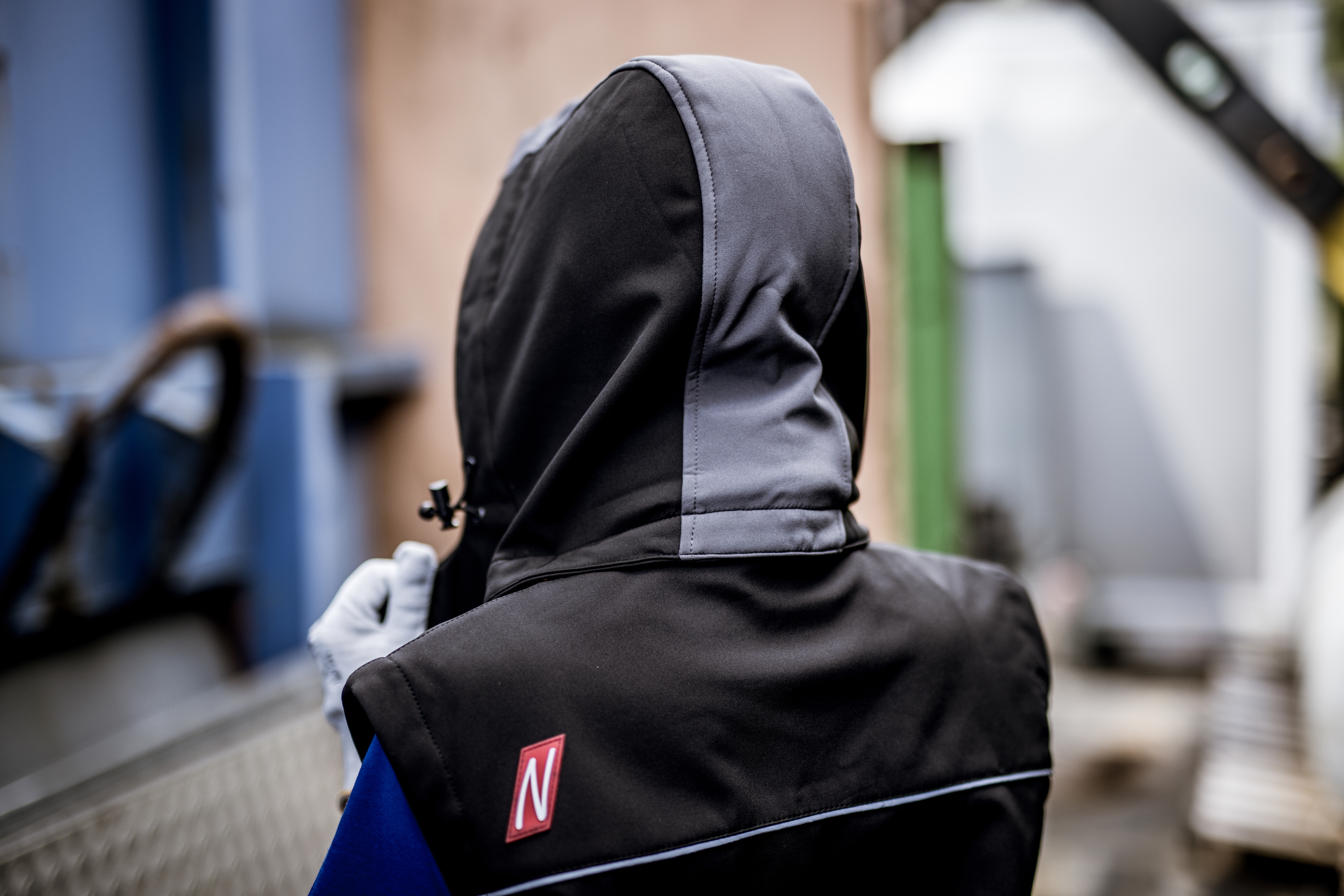 NITRAS abnehmbare Kapuze, grau / schwarz, OEKO-TEX Produktbild img4 L